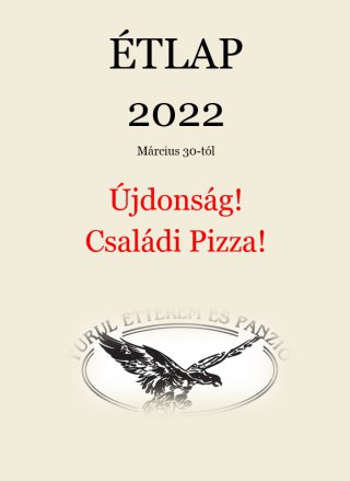 2022. Étlap Családi Pizzák is!